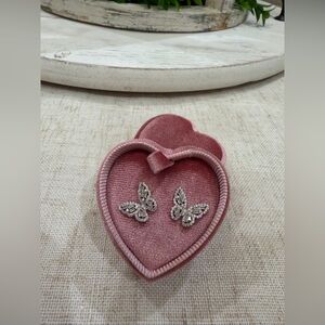 JTV Silver Butterfly Earrings